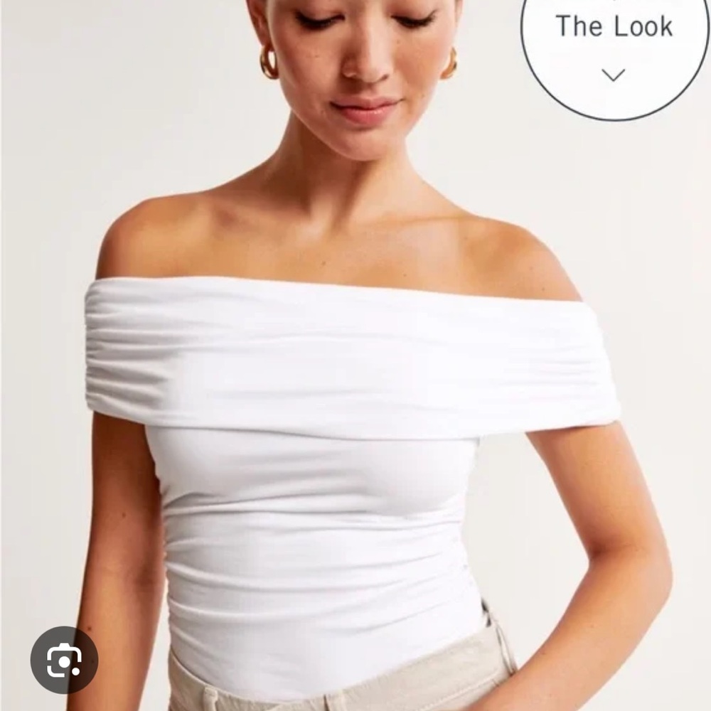 Abercrombie Cotton Modal Ruched Off The Shoulder Tops